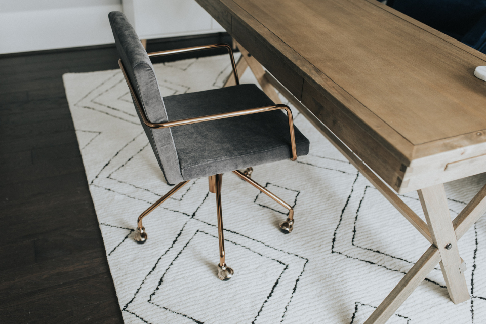 Simple Chair and Desk in Home Office